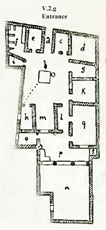 V.2.g Pompeii. House of N. Fufidius Successus
Room Plan